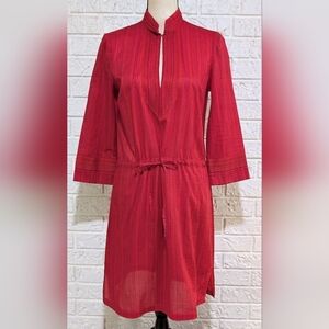 Tory Burch Sz 4 Red Pool Beach Cover-up Dress Drawstring Lightweight w/Dust Bag